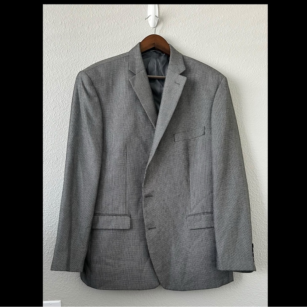 Men's Lauren Ralph Lauren‎ Gray Houndstooth Blazer Jacket 46 R